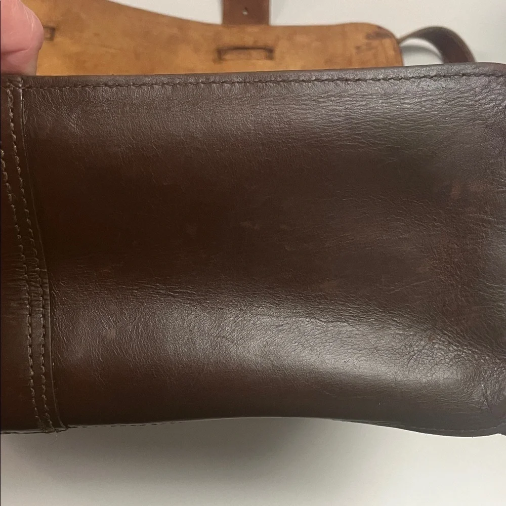 Naturally Yours Brown vintage Leather Briefcase with long adjustable strap